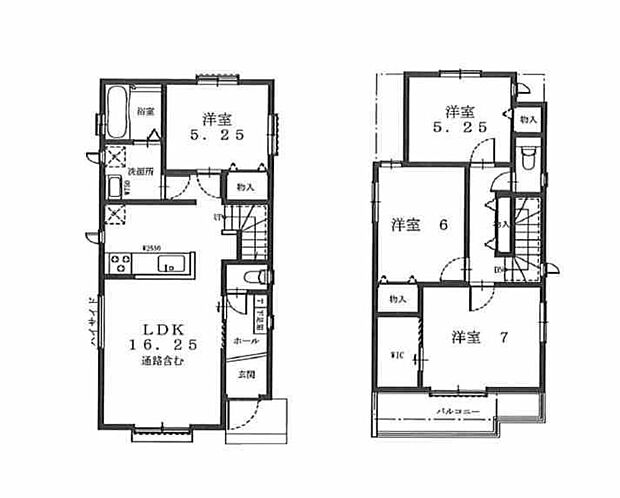 【4LDK】ゆとりの4LDKプラン♪WIC付き♪全居室2面採光の明るい間取り♪家族と顔を合わせる機会が増えるリビングイン階段♪水回り集中設計で家事効率がアップ!