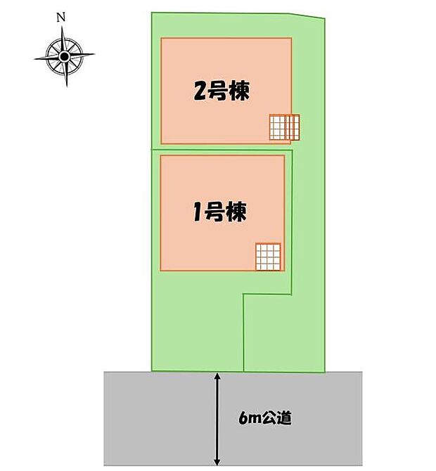 【全体区画図】1号棟 4,577万円
2号棟 4,477万円