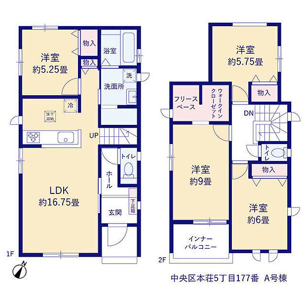 家族みんなのマイルームを持てる4LDKの間取りです