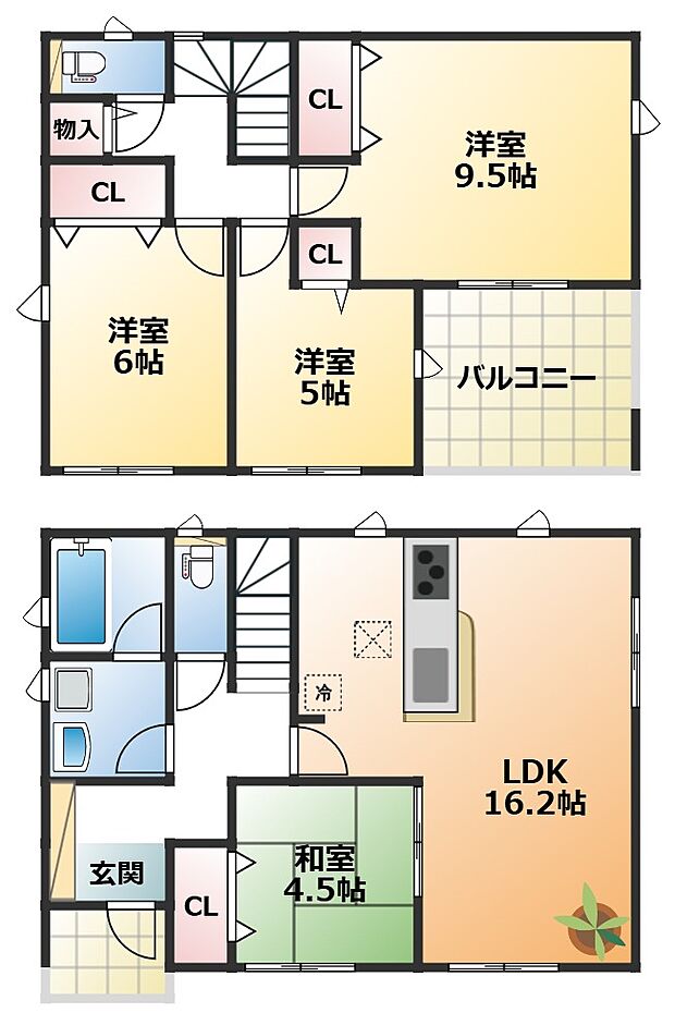 全室南向きで陽当たりの良い間取りです