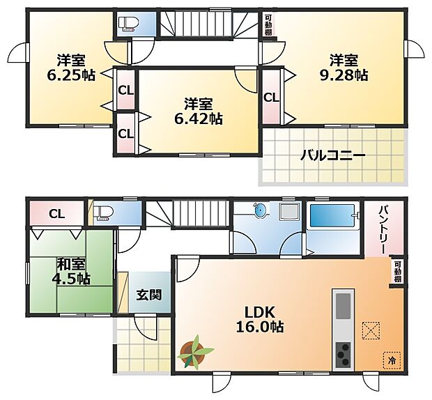 全室南向きで陽当たりの良い間取りです