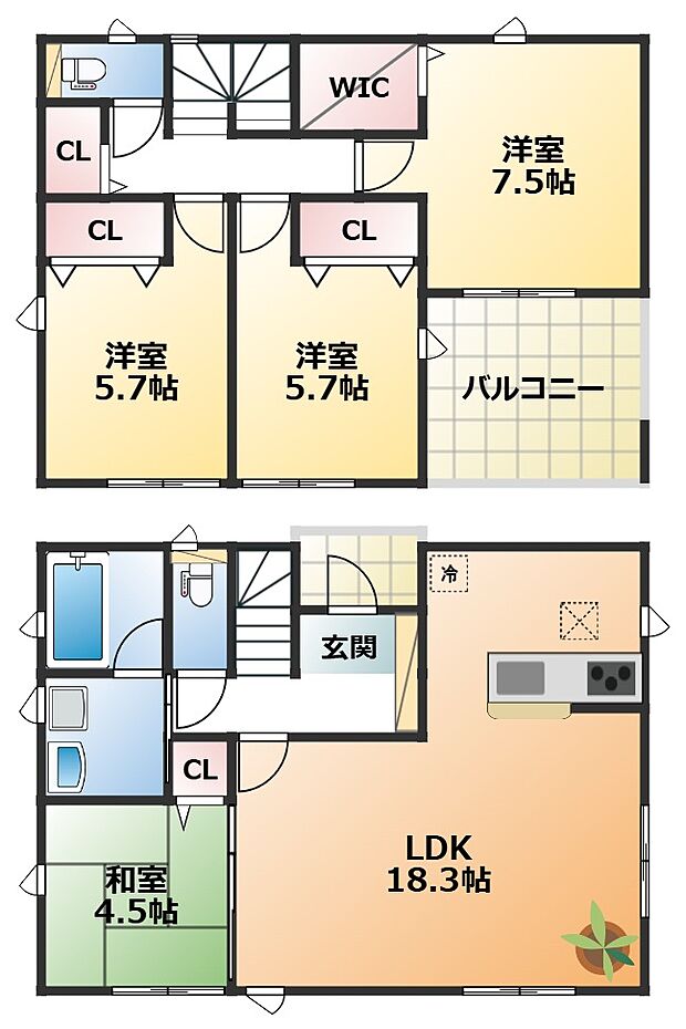 全室南向きで陽当たりの良い間取りです