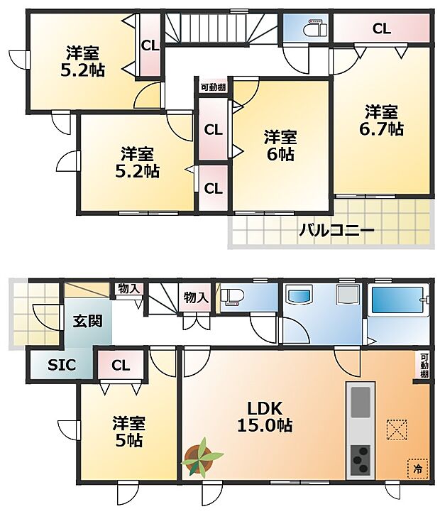 全室南向きで陽当たりの良い間取りです