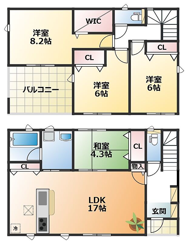 南向きで陽当たりの良い間取りです