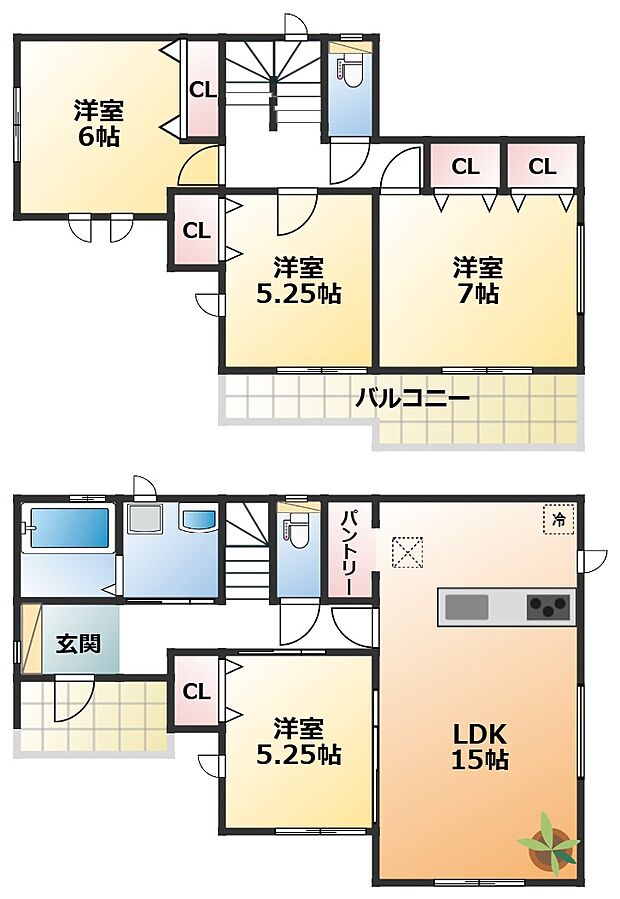 全室南向きで陽当たりの良い間取りです