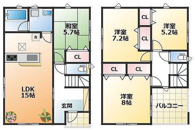 南向きで陽当たりの良い間取りです