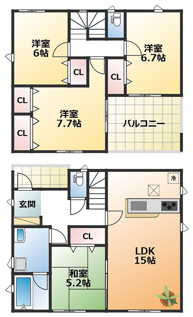 南向きで陽当たりの良い間取りです