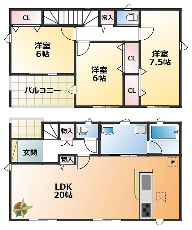 全室南向きで陽当たりの良い間取りです