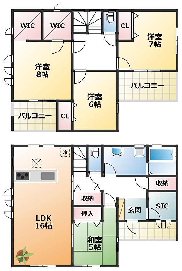 全室南向きで陽当たりの良い間取りです