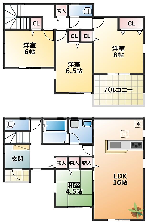 全室南向きで陽当たりの良い間取りです