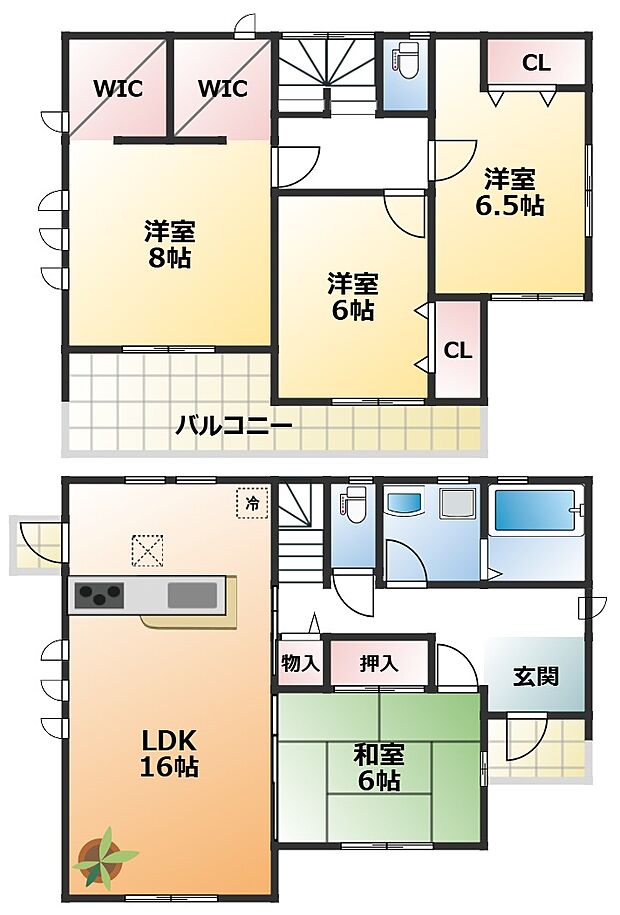 全室南向きで陽当たりの良い間取りです