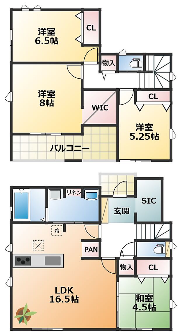 南向きで陽当たりの良い間取りです