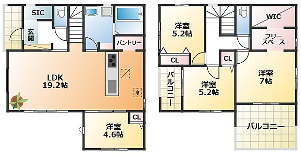全室南向きで陽当たりの良い間取りです