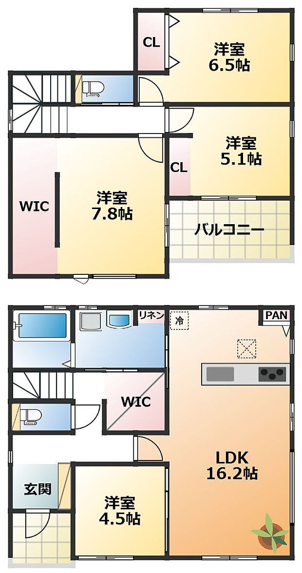 南向きで陽当たりの良い間取りです