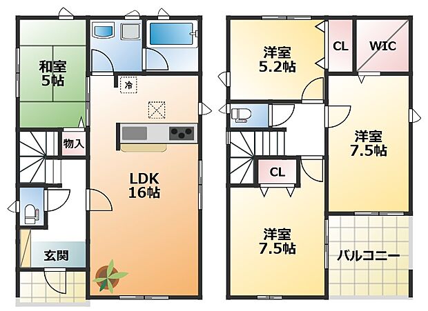 南向きで陽当たりの良い間取りです