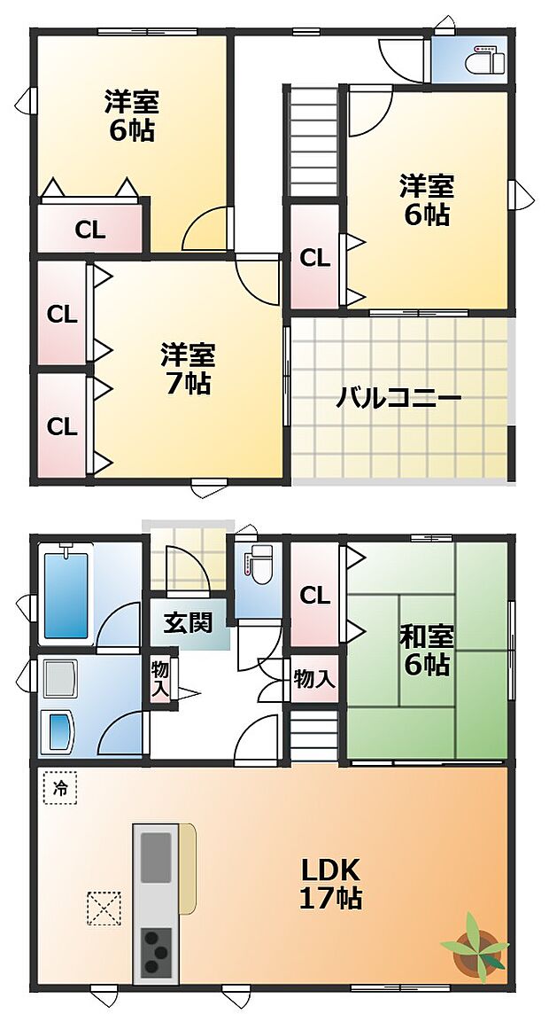 南向きで陽当たりの良い間取りです