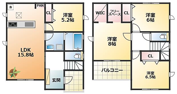 南向きで陽当たりの良い間取りです