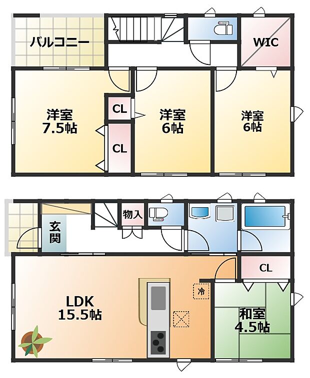 全室南向きで陽当たりの良い間取りです