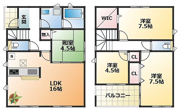 南向きで陽当たりの良い間取りです