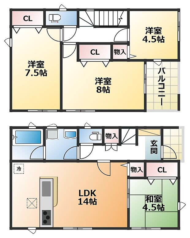 全室南向きで陽当たりの良い間取りです