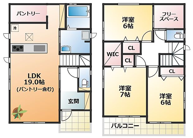 南向きで陽当たりの良い間取りです