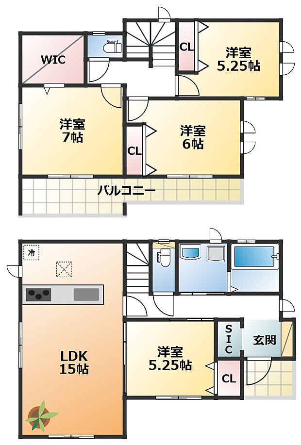 全室南向きで陽当たりの良い間取りです