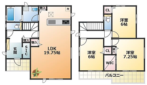 南向きで陽当たりの良い間取りです