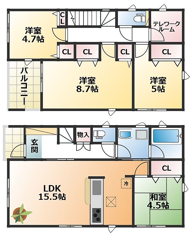 【4LDK+S(納戸)】【土地+建物+外構】すべてコミ♪頭金なしでご購入可能♪ マイカーやショッピングローンも「おまとめローン」がご利用できます。 毎月の支出がぐっと抑えられ、子育てや貯金、日々のお買い物に余裕が持てます。