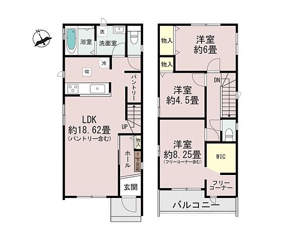 全居室収納付きで便利です。
