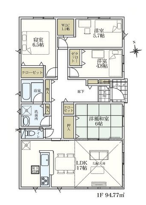 全居室収納付きで便利です。