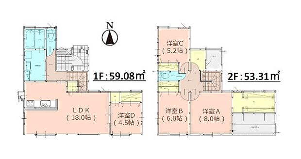 全居室収納付きで便利です。