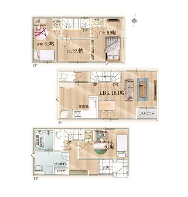 【3LDK】西日本シティ銀行 城南区役所まで297mです。使いやすくおしゃれでニーズの高いシステムキッチン付きの物件です。浴室乾燥機のあるお風呂場は洗濯物を干すときにも便利です。女性の方におすすめ。朝の身支度にありがたい三面鏡付洗面化粧台がついています。当社スタッフが福岡市城南区や福岡市七隈線別府付近の一戸建て探しをサポートいたします。お気軽に地域の情報などもお尋ねください。