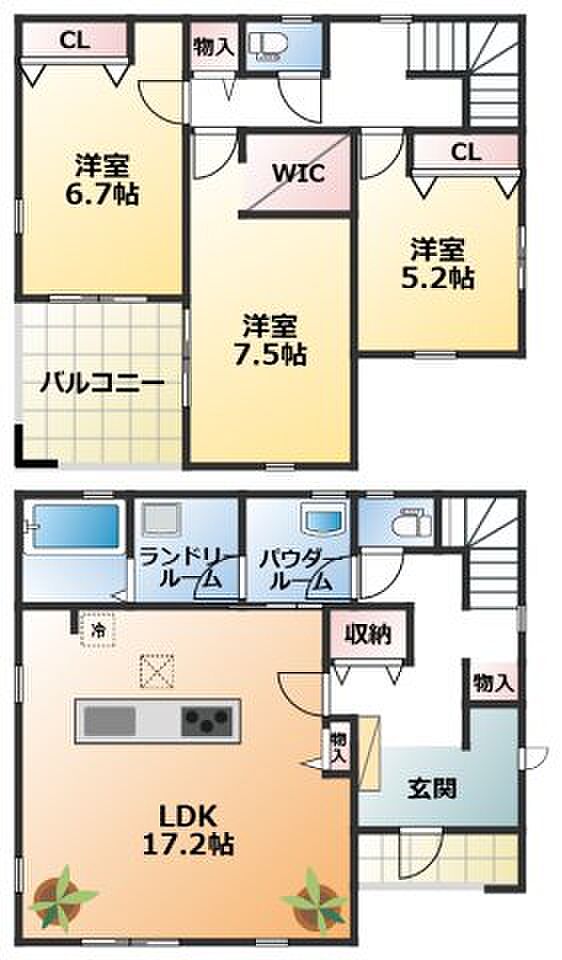 南向きで日当たり良好な間取りです