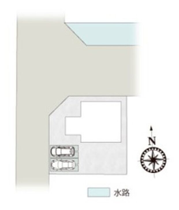 敷地面積：190.26m2　接道：北側9.2ｍ(公道)、西側6.0ｍ(公道)の角地