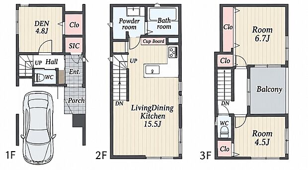 C号棟間取り図床面積95.49m2