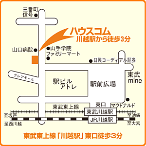 ハウスコム埼玉株式会社 川越店の周辺地図