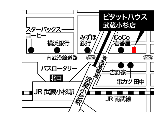 スターツピタットハウス株式会社 武蔵小杉店の周辺地図