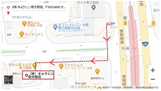 シャーメゾンショップ 株式会社キョウシン 新大阪店の周辺地図