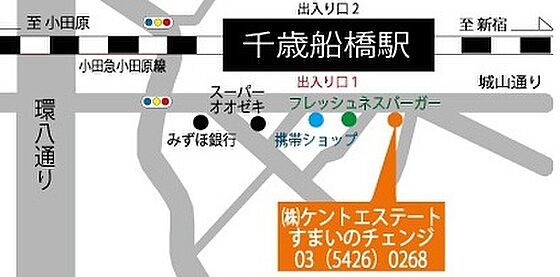 株式会社ケントエステート すまいのチェンジ千歳船橋店の周辺地図