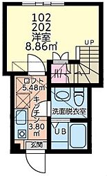 ベルジュエール町田 1Kの間取図画像