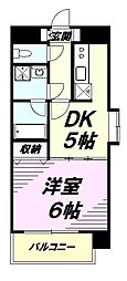 JR中央線 西八王子駅 徒歩4分の賃貸マンション 3階1DKの間取り