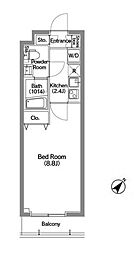 メディオ月島 1Kの間取図画像