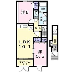 幸町雅 2LDKの間取図画像