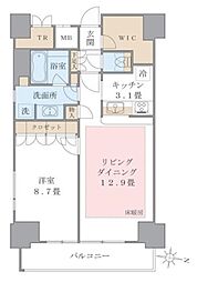 Brilliaist東雲キャナルコート 1LDKの間取図画像