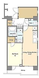 HF学芸大学レジデンス 1LDKの間取図画像