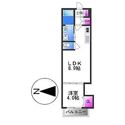 JR片町線(学研都市線) 鴻池新田駅 徒歩8分の賃貸アパート 2階1LDKの間取り