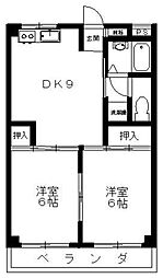 シャトレ・グレイス 1階2DKの間取り