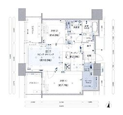 アイランドシティオーシャン&フォレストタワーレジデンスウエスト棟 2LDKの間取図画像