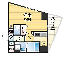 神戸新交通ポートアイランド線 貿易センター駅 徒歩3分の賃貸マンション 7階ワンルームの間取り