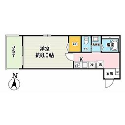 キャメル狭山市富士見 3階1Kの間取り